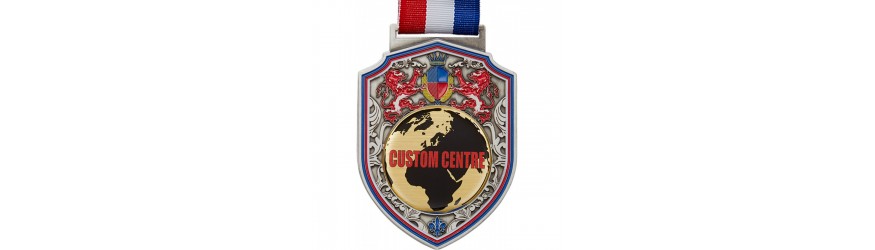 100MM REGAL CUSTOM VINYL CENTRE MEDAL (3MM THICK) GOLD, SILVER OR BRONZE